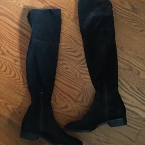 IVANKA TRUMP BLACK TALL SUEDE BOOTS